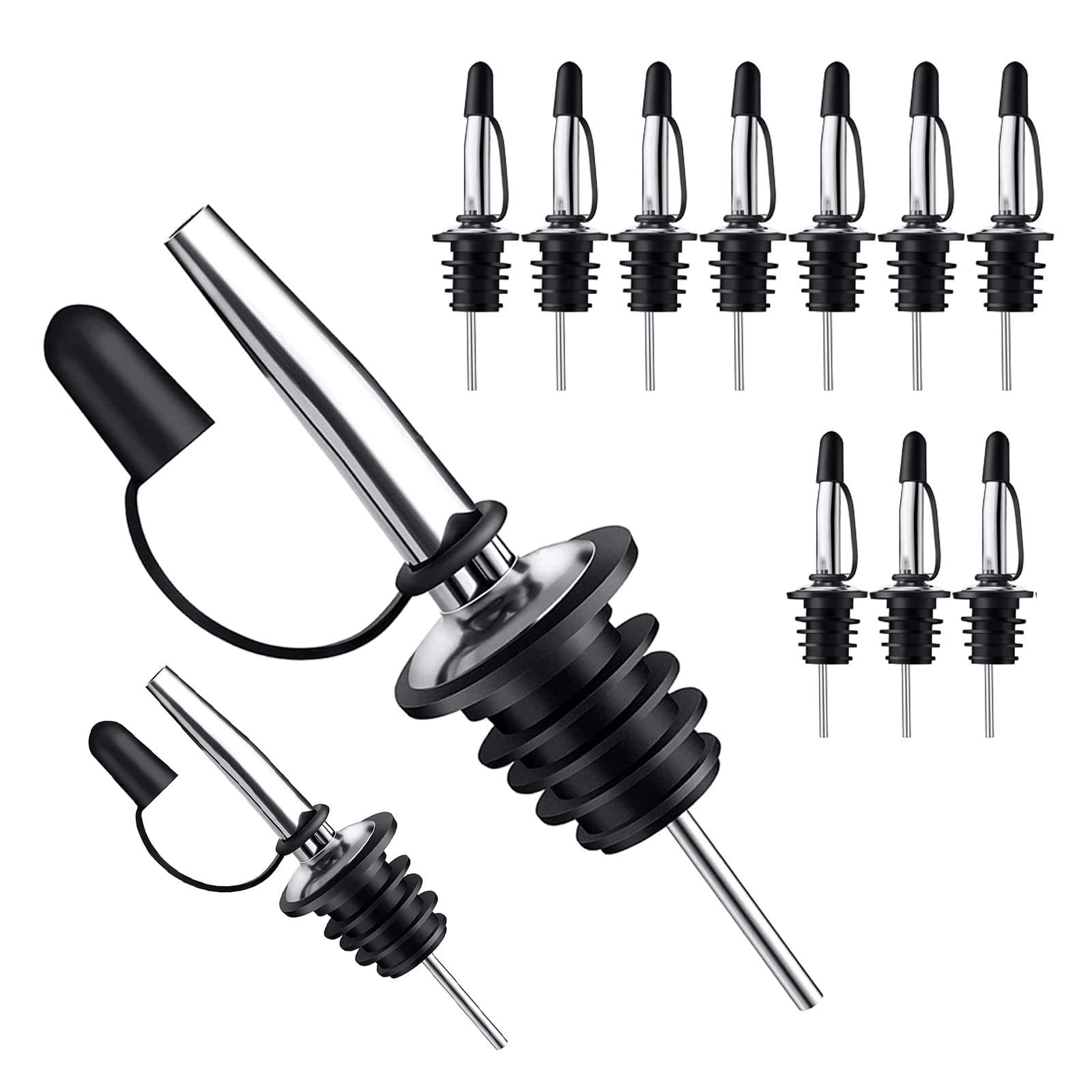 Pafusen 12 Pack Liquor Pour Spout With Dust Caps - Bottle Pourers for Alcohol, O
