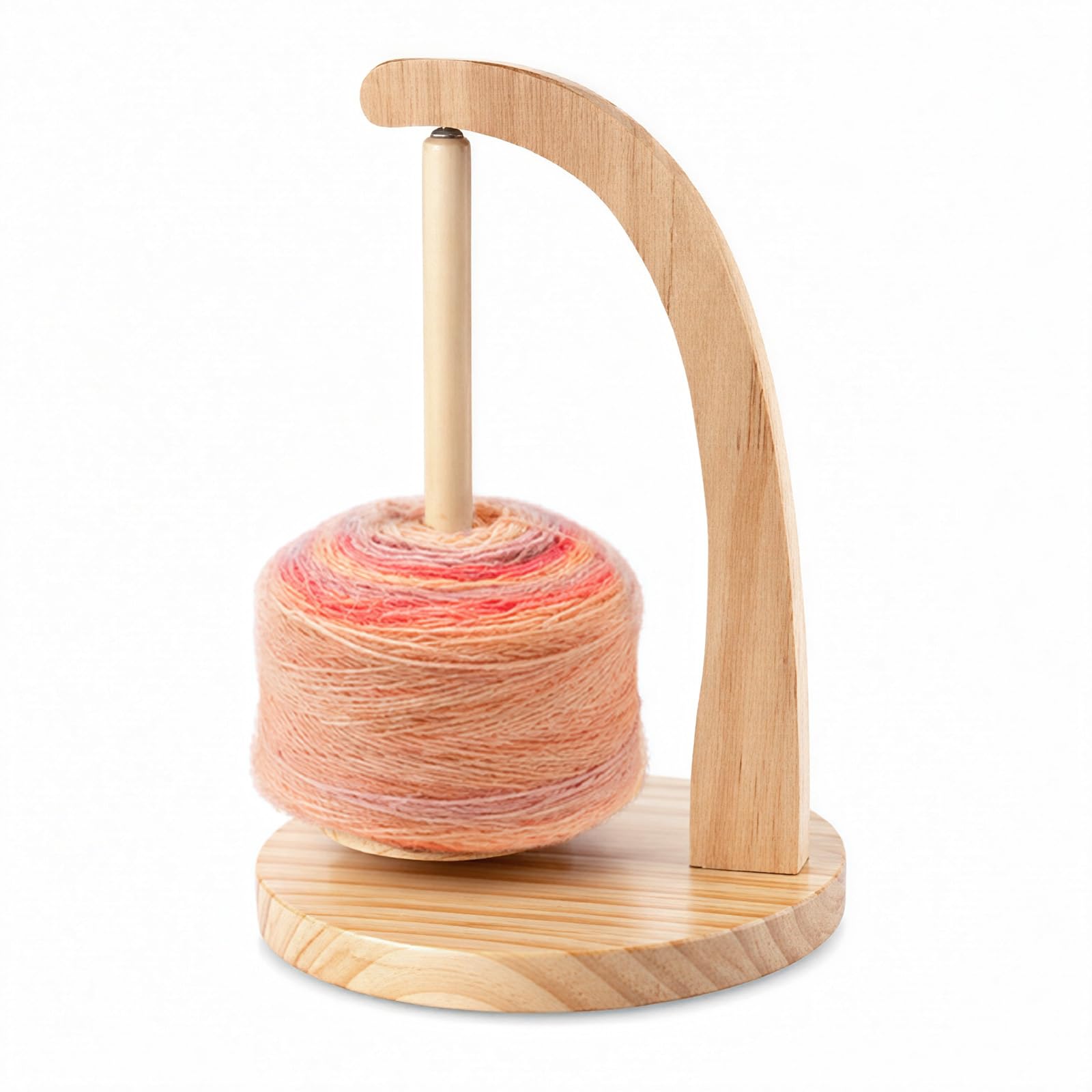 Dlzoiuc Upgraded 360° Rotating Yarn Holder, Pine Wooden Magnetic Yarn Spinner wi