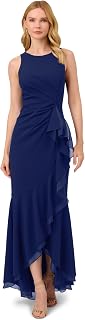 Adrianna Papell Women's Backless Crepe Ruffle Dress Special Occasion Dress
