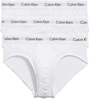 Calvin Klein Pack de 3 Calzoncillos Hip Brief para Hombre Algodón Elástico
