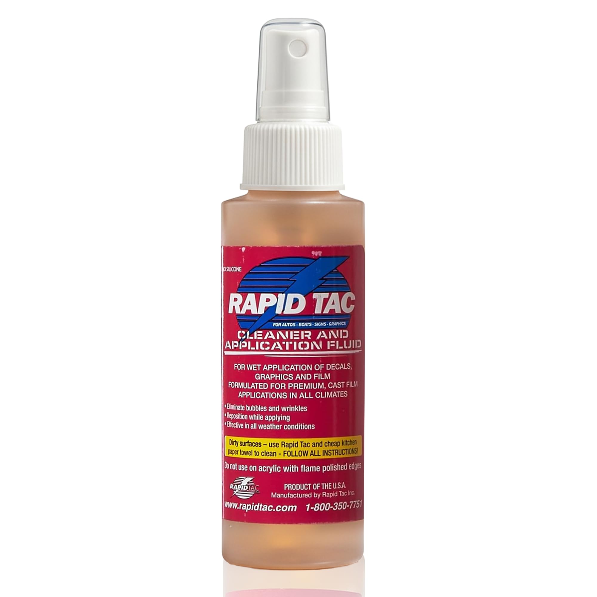 Rapid Tac Application Fluid 4oz Spray Bottle | Bubble-Free Application | Allows 