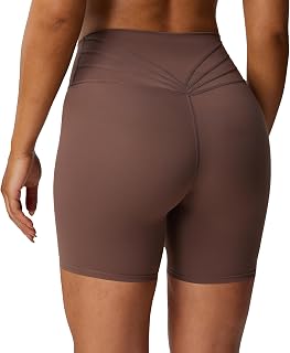 Aoxjox Trinity Workout Biker Shorts for Women Tummy Control High Waist Athletic Exercise Gym Running Yoga Shorts 6 Inches
