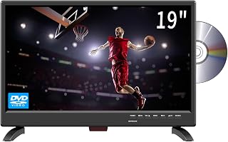 Feihe 19 Inch TV with Built-in DVD Player, FHD 1080P LED Flat Screen DVD Combo TV w/Digital Tuner/HDMI/USB/AV/VGA Input Suitable for Kitchen RV Bedroom Camper