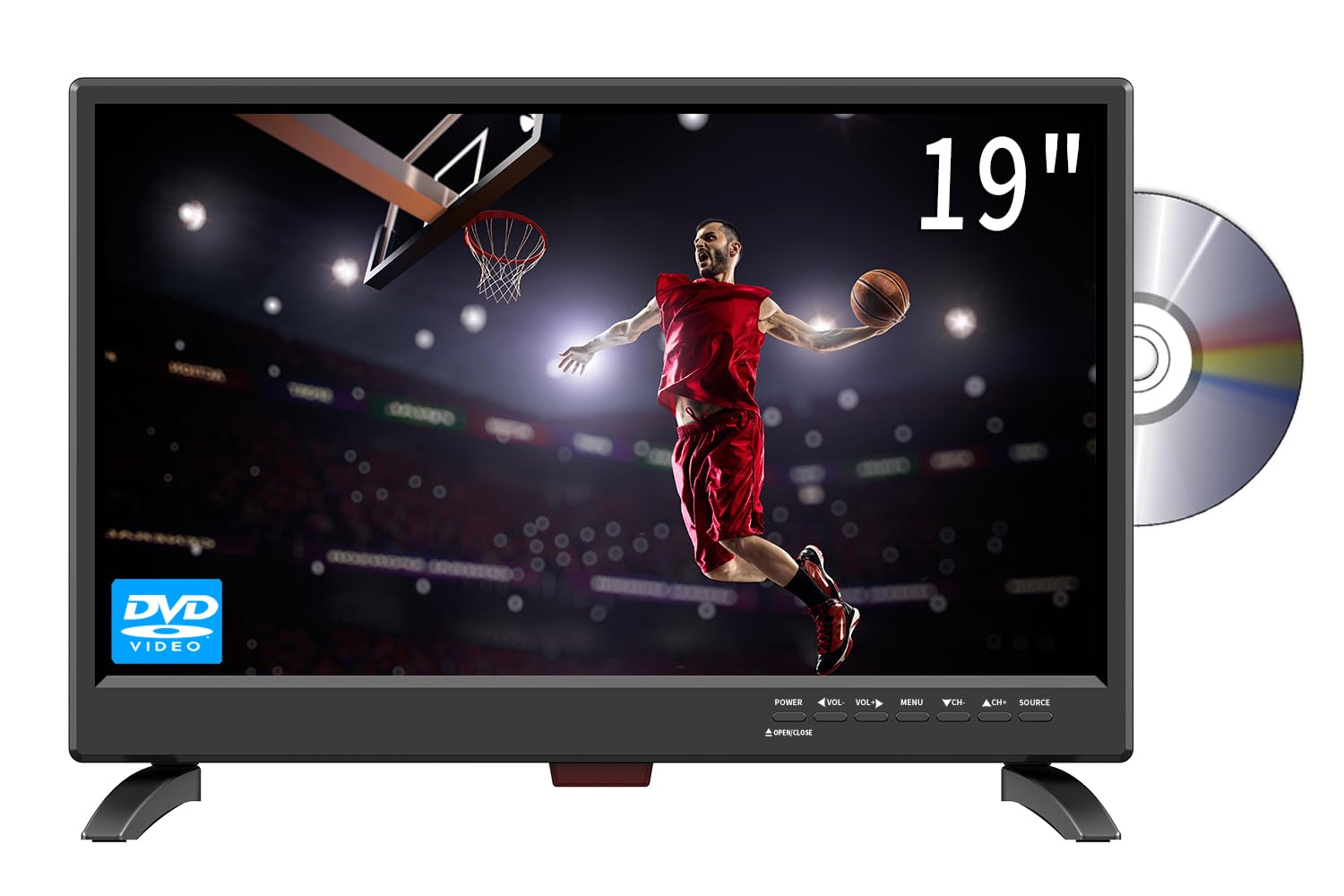 Feihe 19 Inch TV with Built-in DVD Player, FHD 1080P LED Flat Screen DVD Combo T