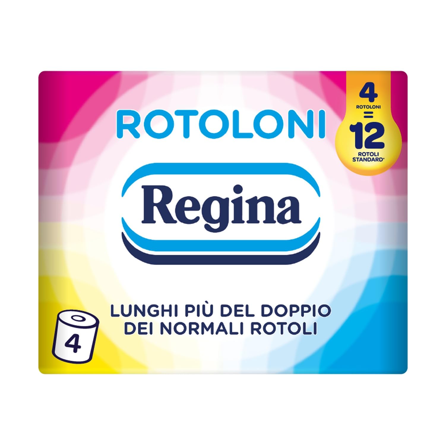 Regina Maxi Toilet Paper Rolls, Pack of 4 | 500 sheets, more than twice as long 