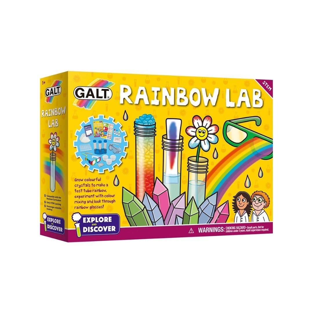 GALT Rainbow Lab, Kids Science Kit with 12 Fun Experiments, Crystals & More | Ex