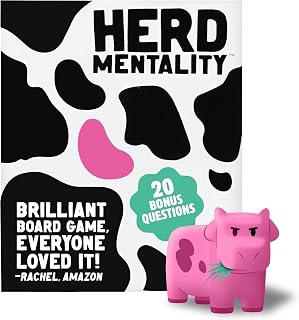 Herd Mentality: Udderly Funny Family Board Game | Easy & Fun for Big Groups of 4-20 Players | Includes 20 Extra Exclusive Questions