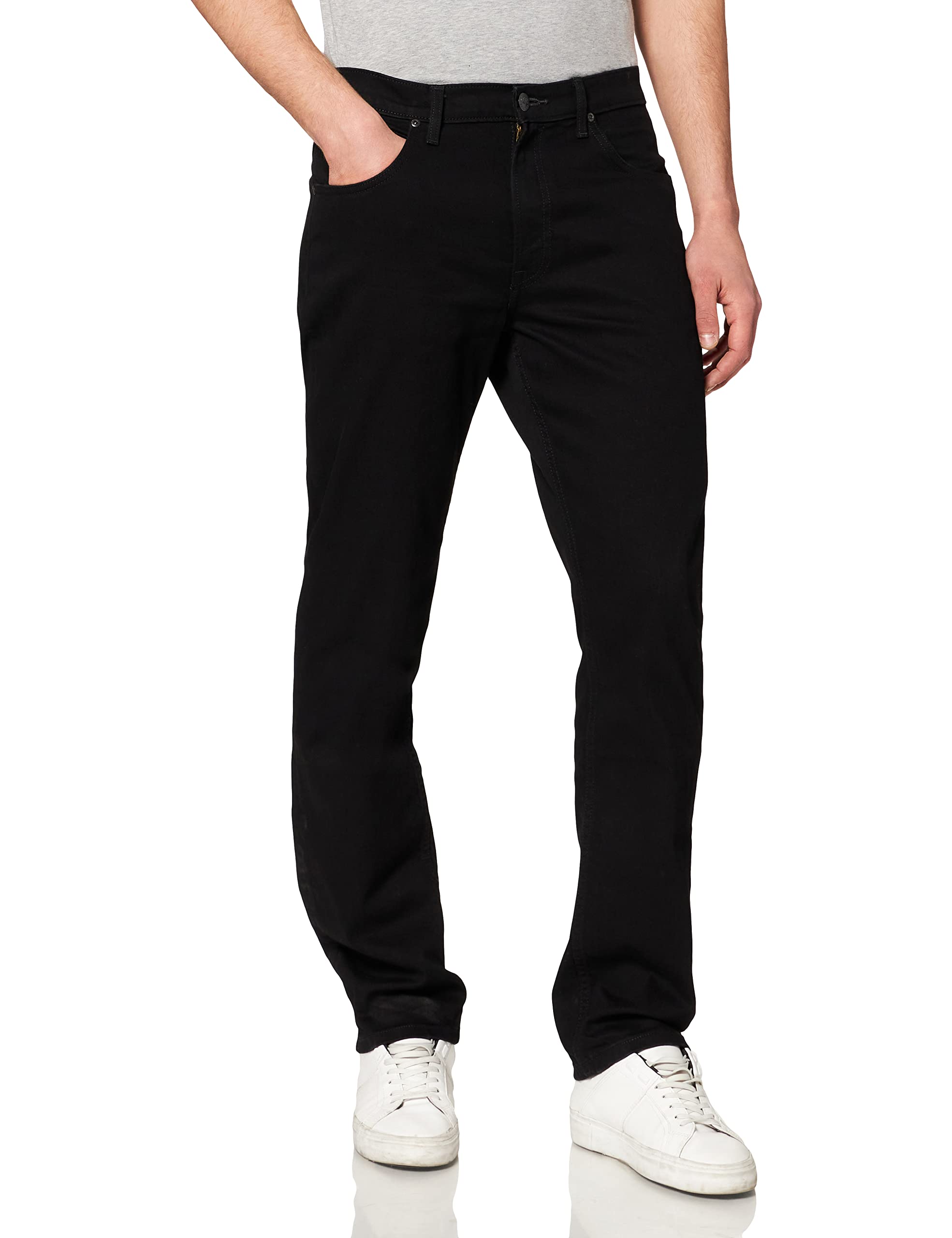 Lee Brooklyn Straight Jeans for Men, Clean Black Cs, 36W / 34L