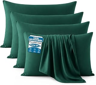 Moonlight Bedding Emerald Pillow Cases 4 Pack (50 x 75cm) Microfibre