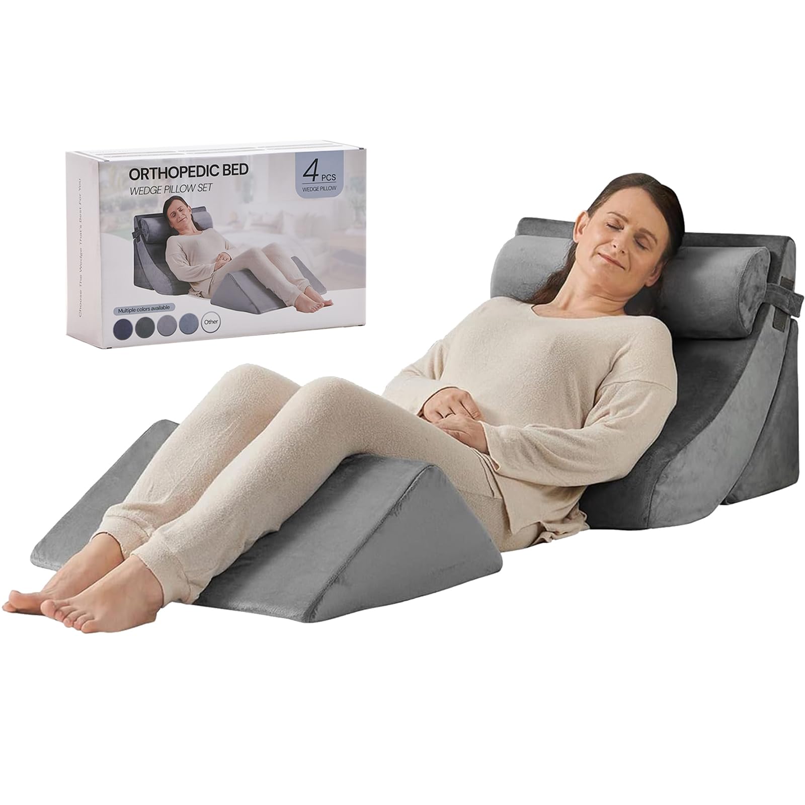 Axelrod Orthopedic Bed Wedge Pillow Set, Post Surgery Foam for Back, Neck and Le