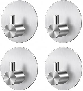 JS Self Adhesive Hooks 4 Pack Extra Sticky Stainless Steel Rustproof