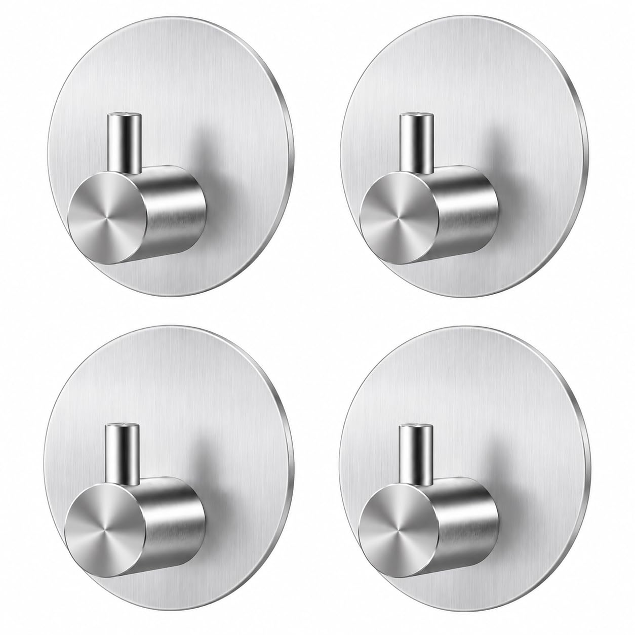 JS Self Adhesive Hooks 4 Pack Extra Sticky Stainless Steel Rustproof