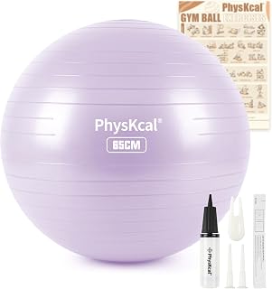 PhysKcal Gym Ball for Exercise 55-85 cm with Exercise Sheet and Pump