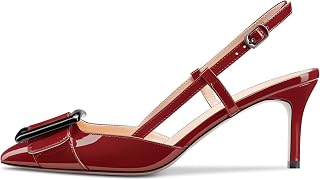 Castamere Women's Stiletto Mid Heel Pointed Toe Slip-On Pumps Slingback Bow Tie Dress Wedding Party Sandals 6.5 cm Heels