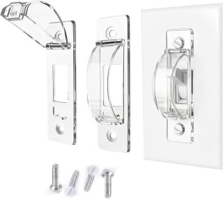 Smloplom Light Switch Cover Guard, 2 Pack, Clear, for Home &amp; Nursery | Light Switch Lock, Light Switch Guard, Child Proof Cover, Prevents Children and Adults from Accidental ON/OFF