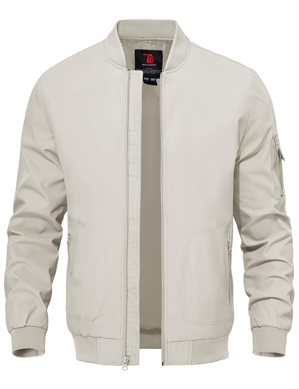 TBMPOY Men's Windproof Bomber Jackets Lightweight Training Jackets Windbreaker O