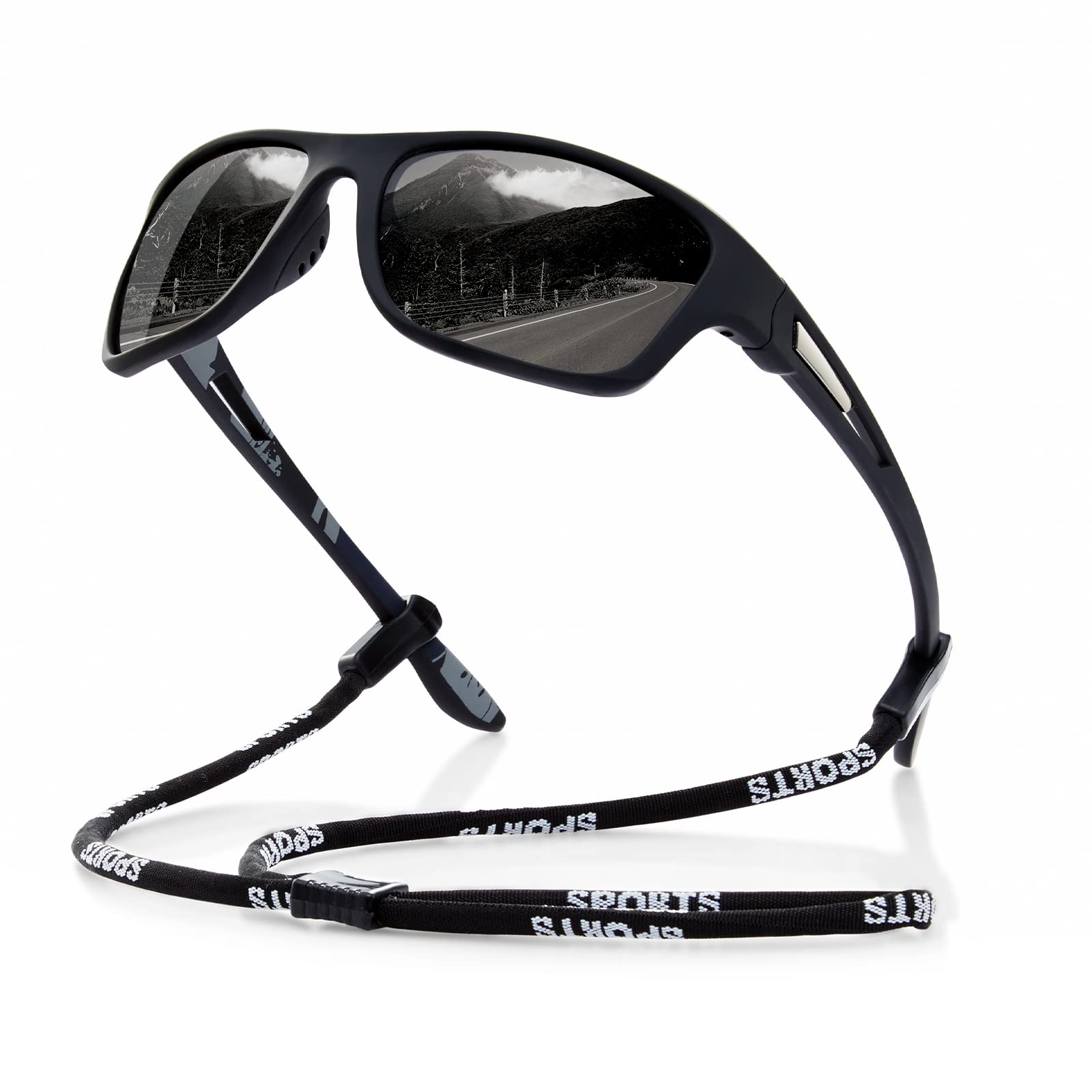 suoso Polarized Sports Sunglasses for Men: UV400 Protection Glasses Wrap Around 