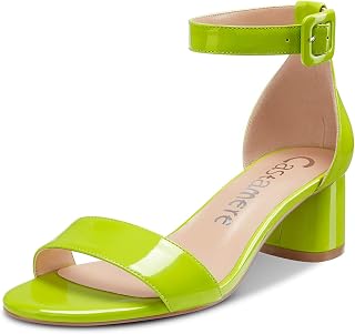 Castamere Women's Pumps Sandals Ankle Strap Open Toe Wide Heel 5CM