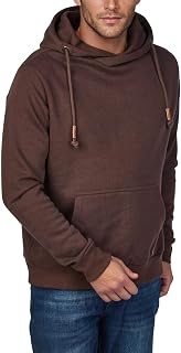 Riverso Julian Men's Hooded Pullover / Hoodie / Sweatshirt with Hood and Kangaroo Pocket, Cross-Over Collar, Regular, Cotton, Grey / Green / Red / Blue / Black, S / M / L / XL / 2XL / 3XL / 4XL / 5XL