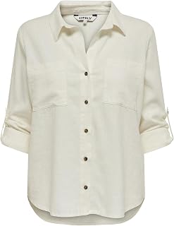 ONLY Asmin-Caro L/S – Linen T-Shirt Pnt Noos Blouses Women (Pack of 1)