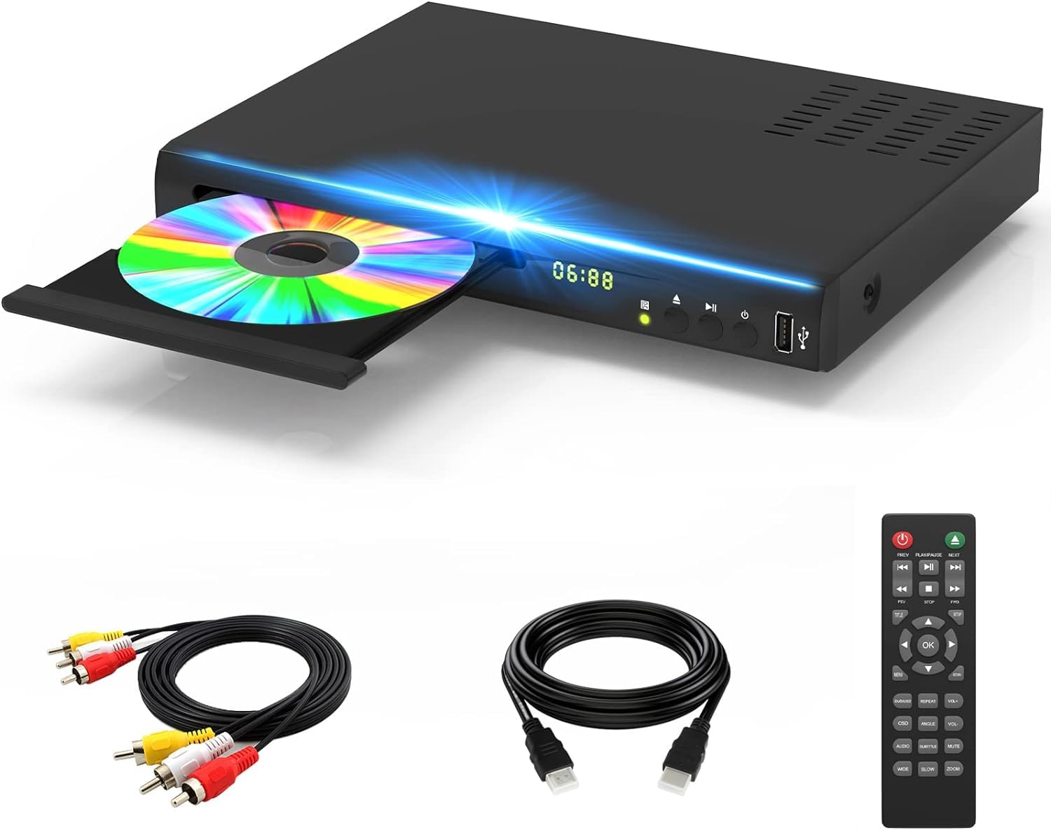 Blu Ray DVD Player, 1080P Home Theater Disc System, Play All DVDs and Region A 1