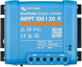 Victron Energy SmartSolar MPPT Solar Charge Controller 100V 20A 12/24/48V | Bluetooth Solar Controller for Caravan, Boat and Off-Grid Systems