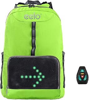 eelo Cyglo Safety Backpack For Cycling With Rear LED Signal Indicators. Reflective Rucksack with Flashing Direction Lights. Queen's Award Winner