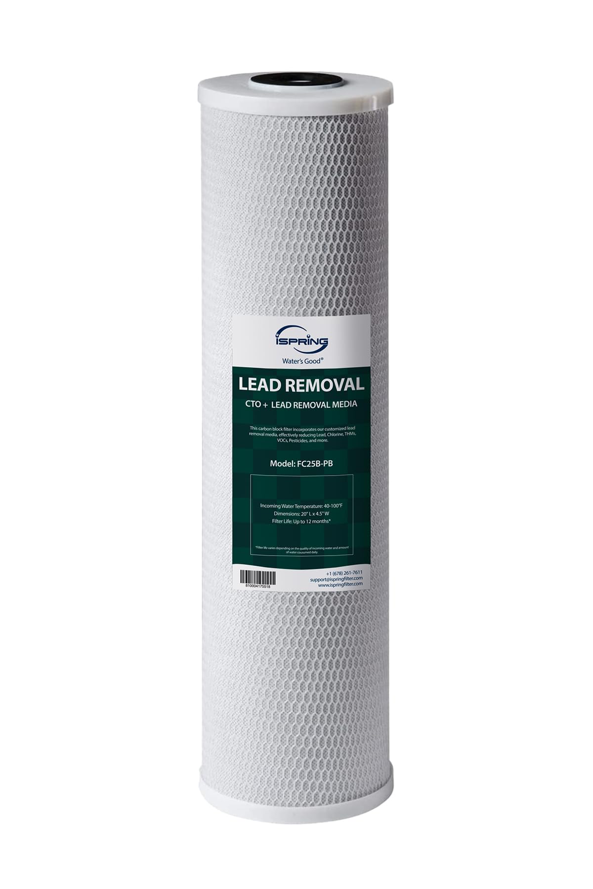 iSpring FC25B-PB 4.5” x 20” Lead, Arsenic, Cadmium, Chlorine Reducing Whole Hous
