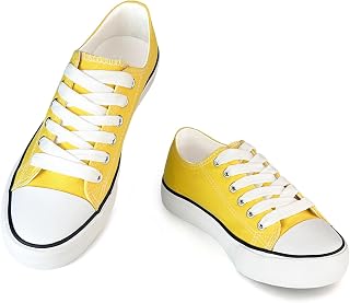 Canvas Shoes for Women Men Casual Low Top Sneakers, Unisex Fashion Classic Lace Up Walking Shoes for Everyday Wear