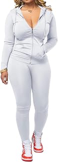 PINSV Women's 2 Piece Tracksuit Zip Hoodie and Leggings