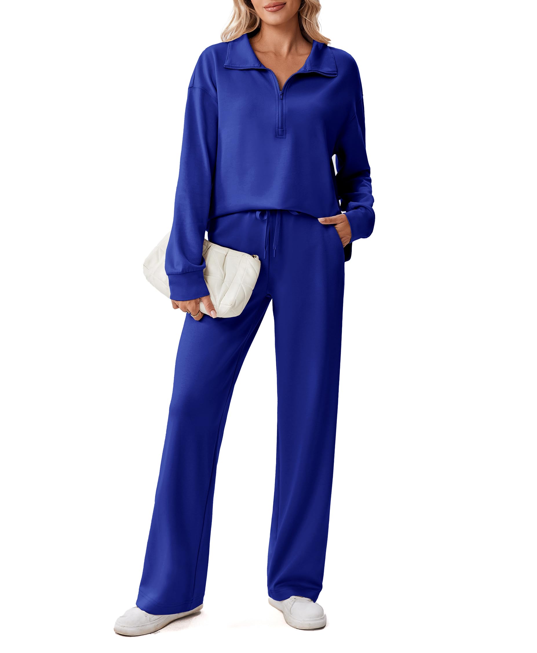 PINSPARK 2 Piece Sets for Women 1/2 Zip Sweatsuit 2026 Matching Outfit Fall | Li