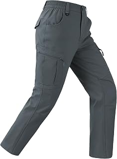 Mens Hiking Pants Waterproof Cargo Work Pants Lightweight Nylon Quick Dry Outdoor Travel Pants 6 Pockets