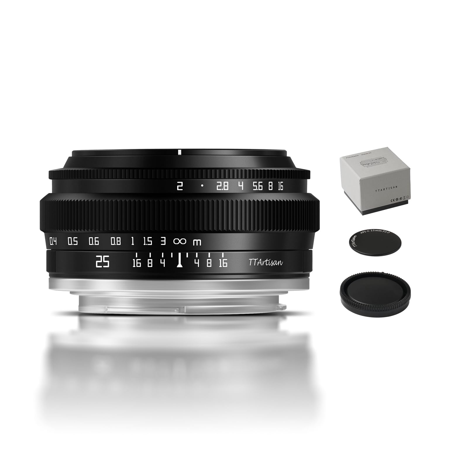 TTARTISAN 25mm f/2 for Fuji X-Mount, APS-C 25mm F2 MF Mirrorless Lens | Wide-Ang
