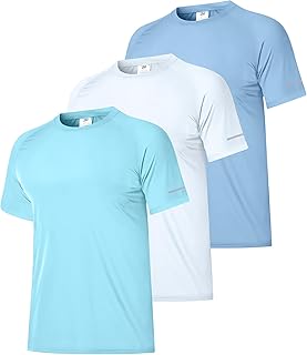Boyzn 1 or 3 Pack Men's Rash Vest, UPF 50+ Sun Protection Short Sleeve Swimming T-Shirts, Quick Dry Watersport Rash Guards UV Swim Tops Beach Tee Shirts for Surfing Hiking Fishing