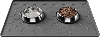 Pieviev Silicone Dog Cat Food Bowl Mat, Waterproof Raised Edge, 61x42CM