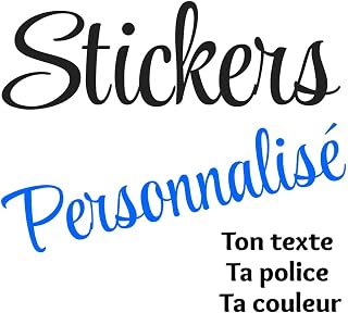 Personalised Name or Text Stickers – 19 Colours – Decorative Vinyl (10 to 80 cm) – Wall Stickers, Children's Room, Car, Furniture, Home – Easy to Apply.