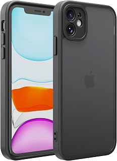 PinLiSheng Matte Case for iPhone 11 Shockproof Hard Back Slim Phone Case Frosted Translucent Anti-Fingerprint Black