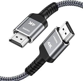 Highwings Long HDMI Cable 25FT 4K HDR High Speed HDMI 2.0 Cables | 18Gbps 2.0 Braided HDMI Cord, 4K HDR, HDR10, HDCP 2.2, ARC, Compatible with Roku TV/HDTV/PS5/Blu-ray