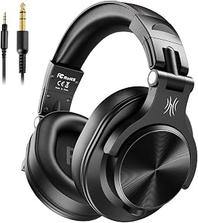 OneOdio A71 Hi-Res Wired Over-Ear Studio Headphones for DJ, Mixing - Black | headphone for studio recording, monitoring and mixing, with foldable design, 3.5mm/6.35mm jacks connect to PC, computer, DJ