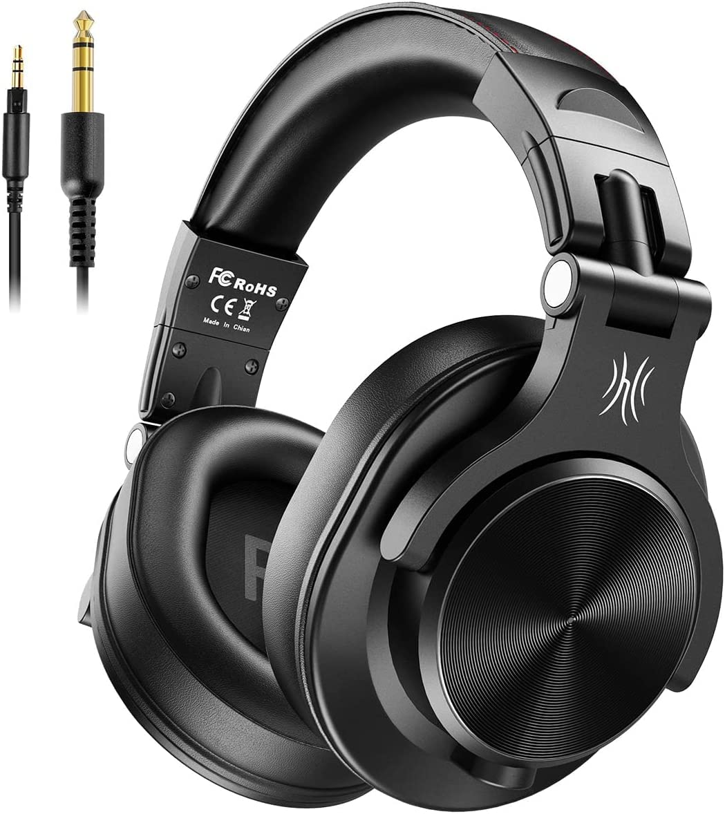 OneOdio A71 Hi-Res Wired Over-Ear Studio Headphones for DJ, Mixing - Black | hea