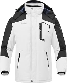 Rdruko Men's Ski Snow Jacket Waterproof Insulated Fleece Outdoor Mountain Hooded Winter Coat