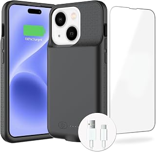 BOPPS Battery Case for iPhone 15/15 Pro, [2026 Upgraded] Slim 8500mAh Portable Protective Chargier Case with Carplay Compatible for iPhone 15，15 Pro Charging Case，Black