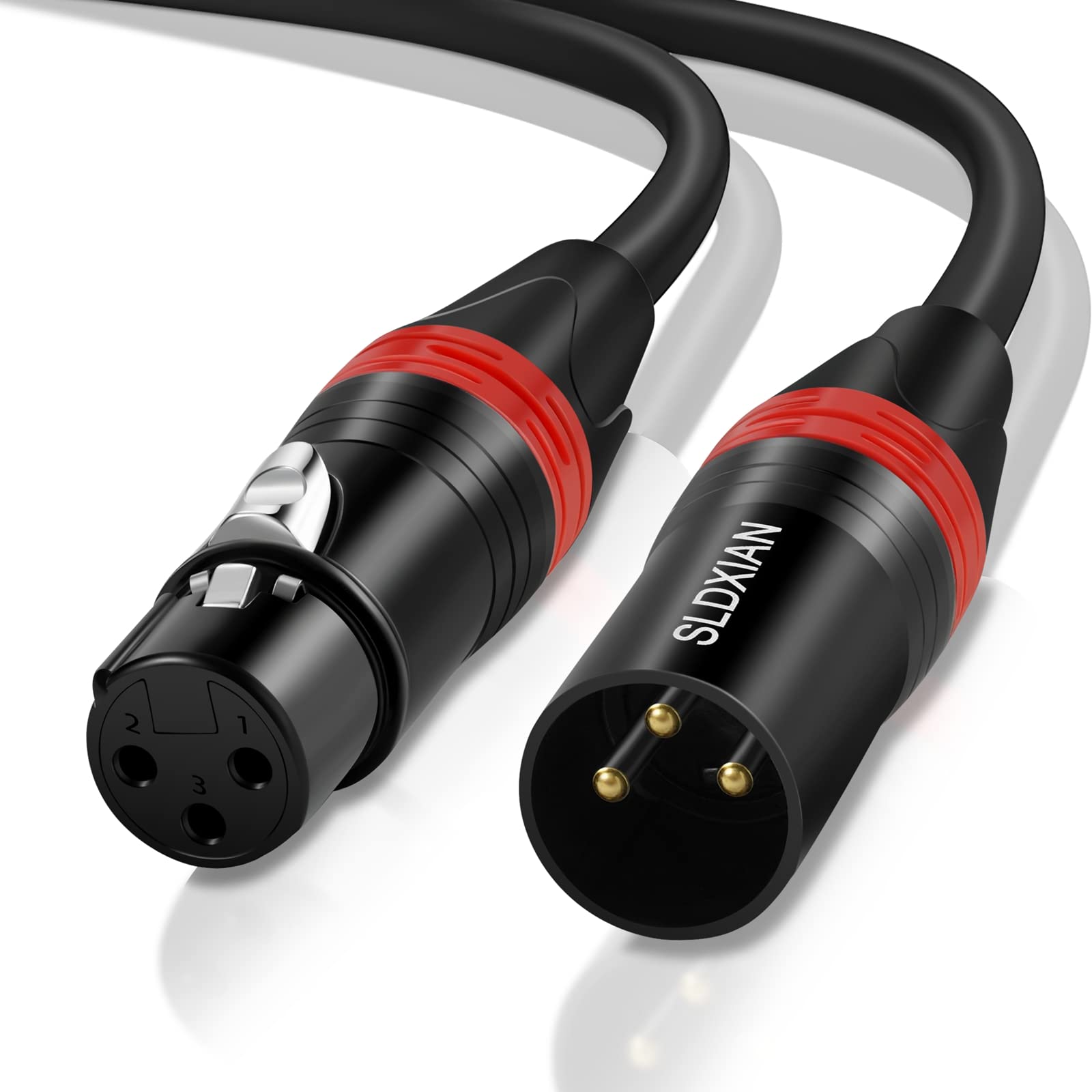 SLDXIAN XLR Cable, XLR Male to Female Microphone Cable (Black,1M) | for Micropho
