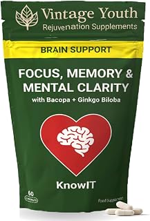 KnowIT Brain Supplement | Memory Loss Enhancer | Cognitive Function Control | Powerful Brain Support | Memory Supplement | Mental Performance Supplement | Mind Focus Capsules | UK Made.