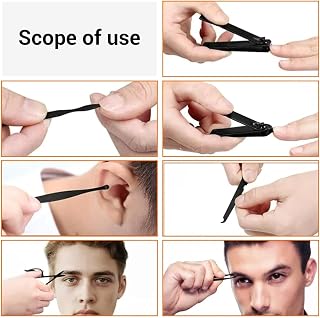 Professional Manicure Kit 10 Pieces Stainless Steel Nail Clippers and Pedicure with Leather Travel Case for Men Women