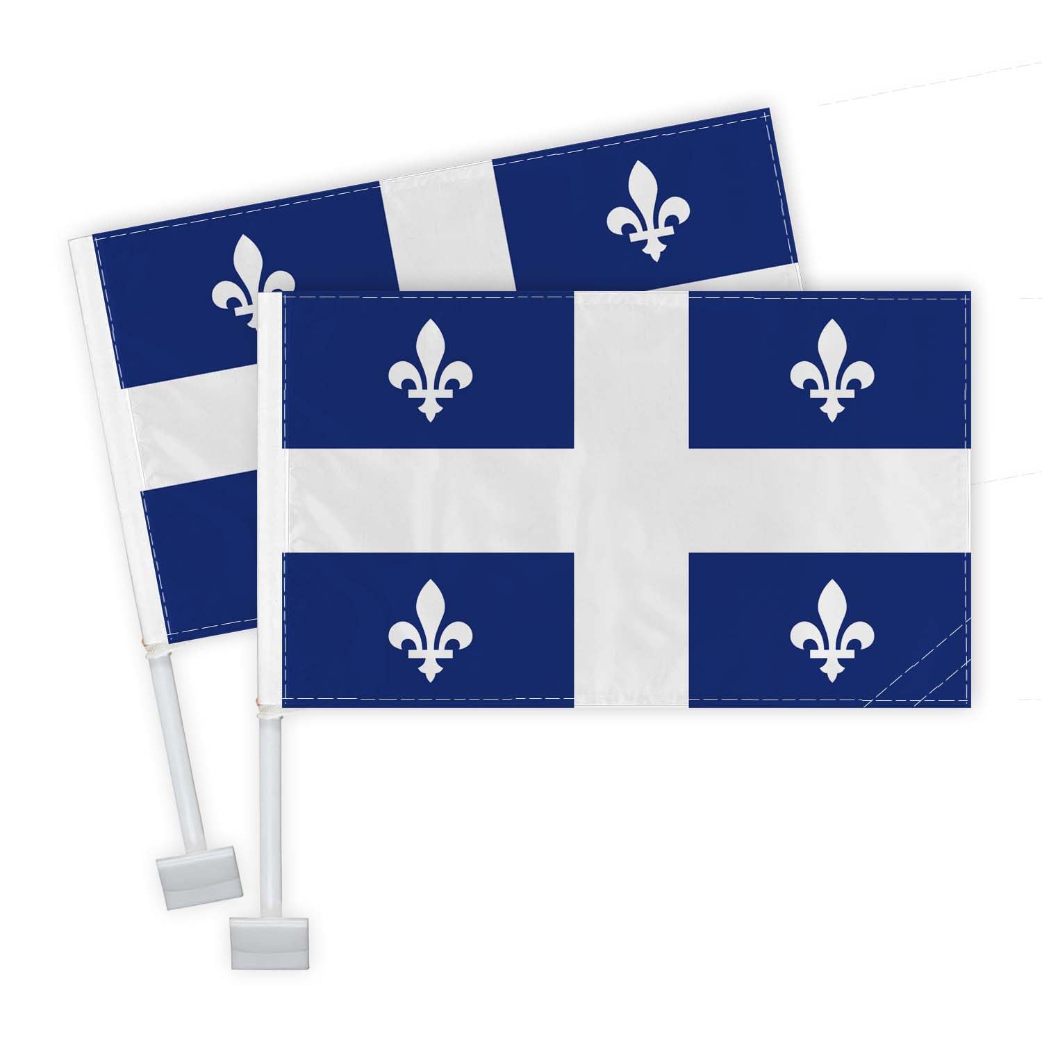 2 PCS Quebec Car Flag,Heavy duty Canada Province Québec Decor,Two Layer Digital 