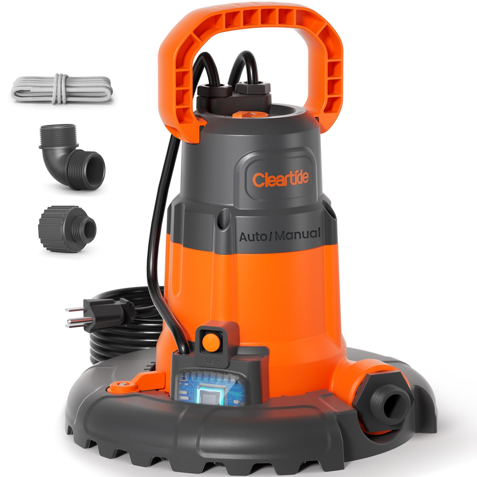 Cleartide Smart Automatic Water Pool Cover Pump,Submersible Pump Removes Water f