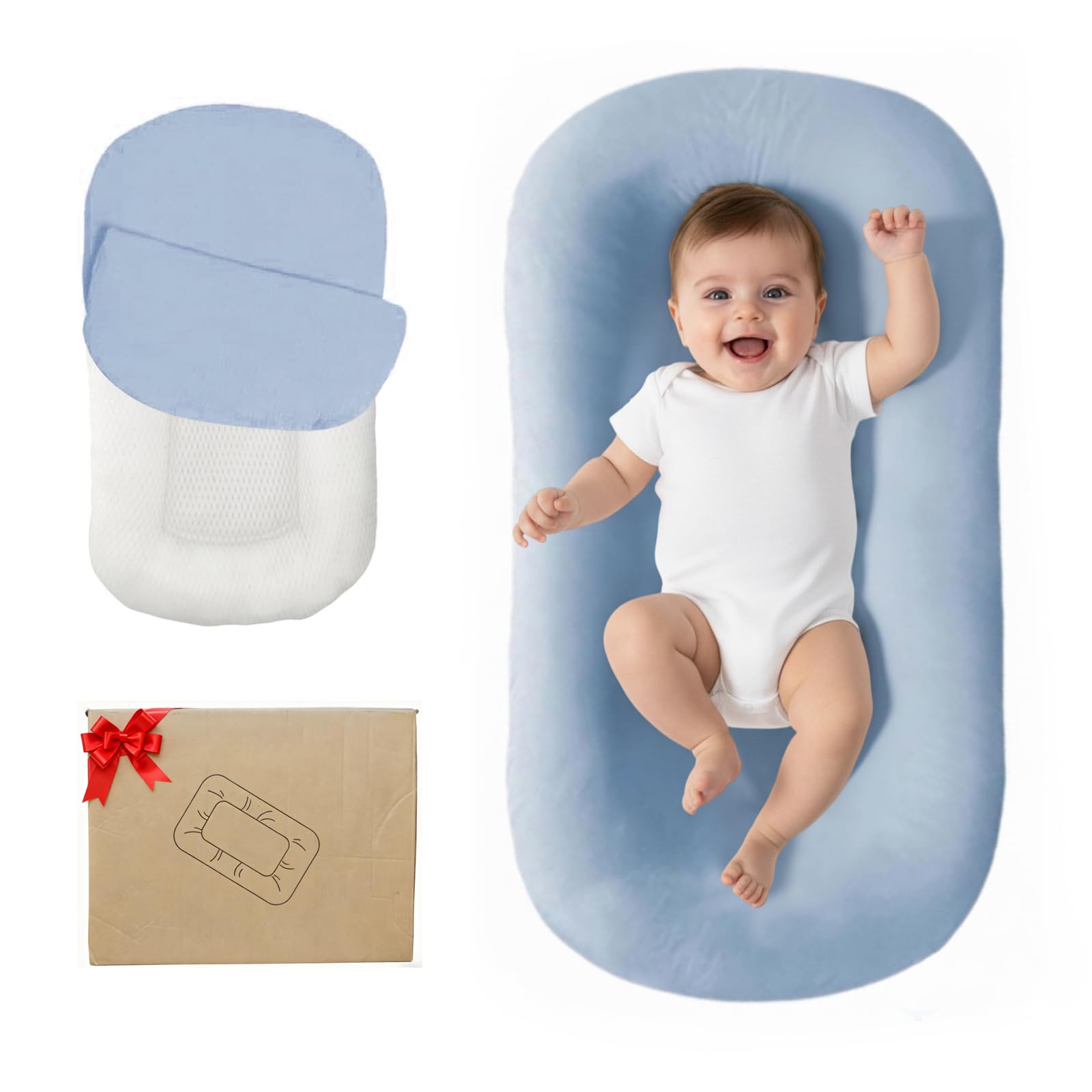 Lucakuins Infant Support Cushion, 0-24 Months Newborn Baby Support Cushion with 