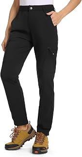 TBMPOY Ladies Lightweight Water Resistant Quick Dry Cargo Pants Fishing Camping Travel Work Trousers with 6 Pockets