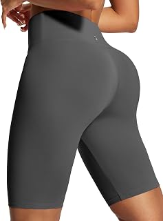 IUGA Biker Shorts for Women High Waist - 8" Workout Shorts with Inner Pocket Yoga Spandex Gym Running Shorts